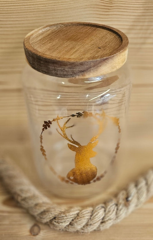 CREATION Pot en verre avec cerf