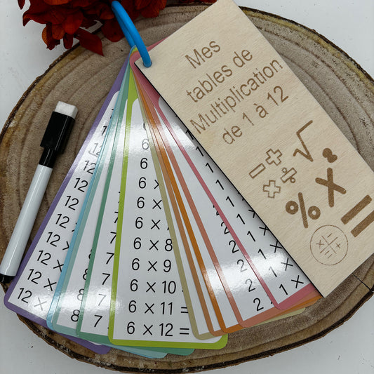 Tables de Multiplications format poche de 1à12