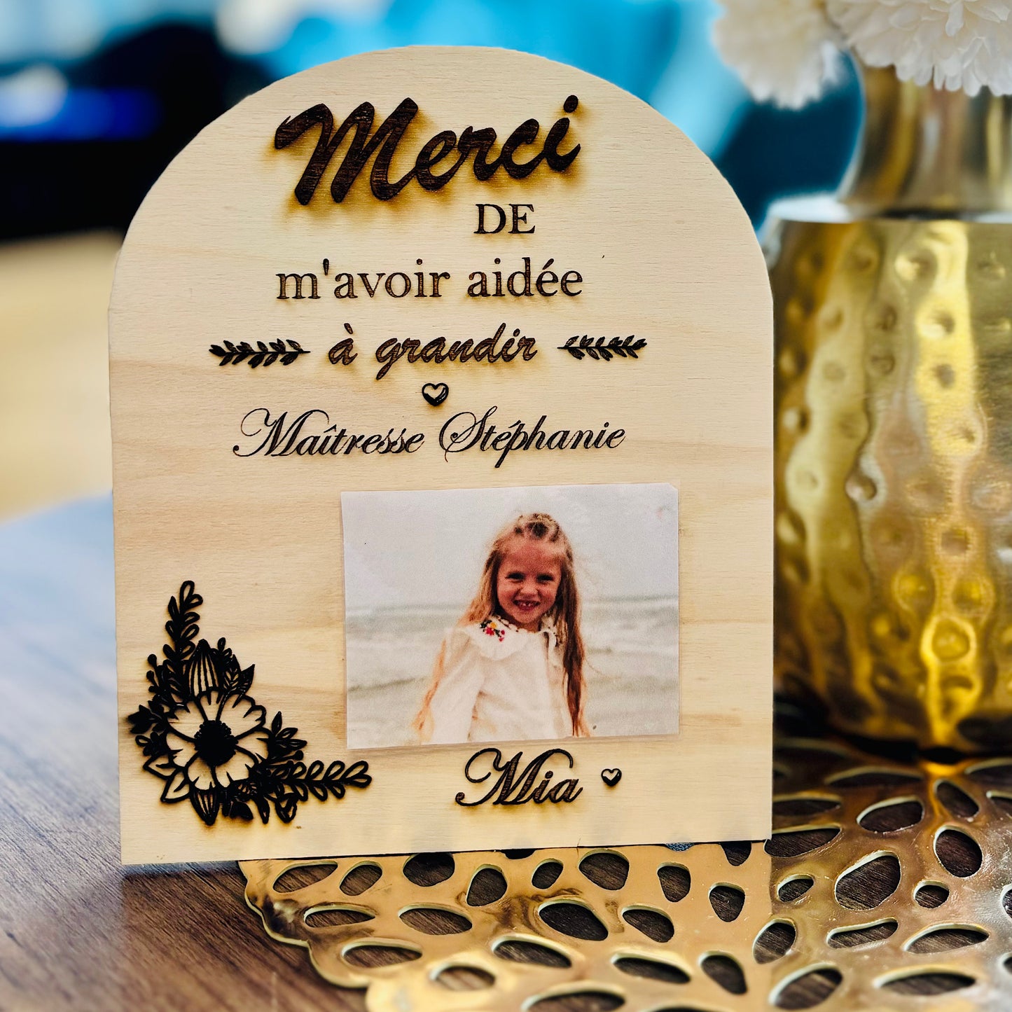 Panneau "Merci de m'avoir aidée à grandir"