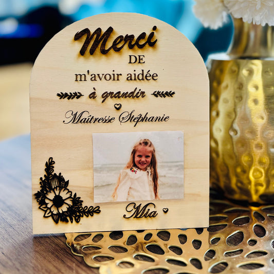 Panneau "Merci de m'avoir aidée à grandir"