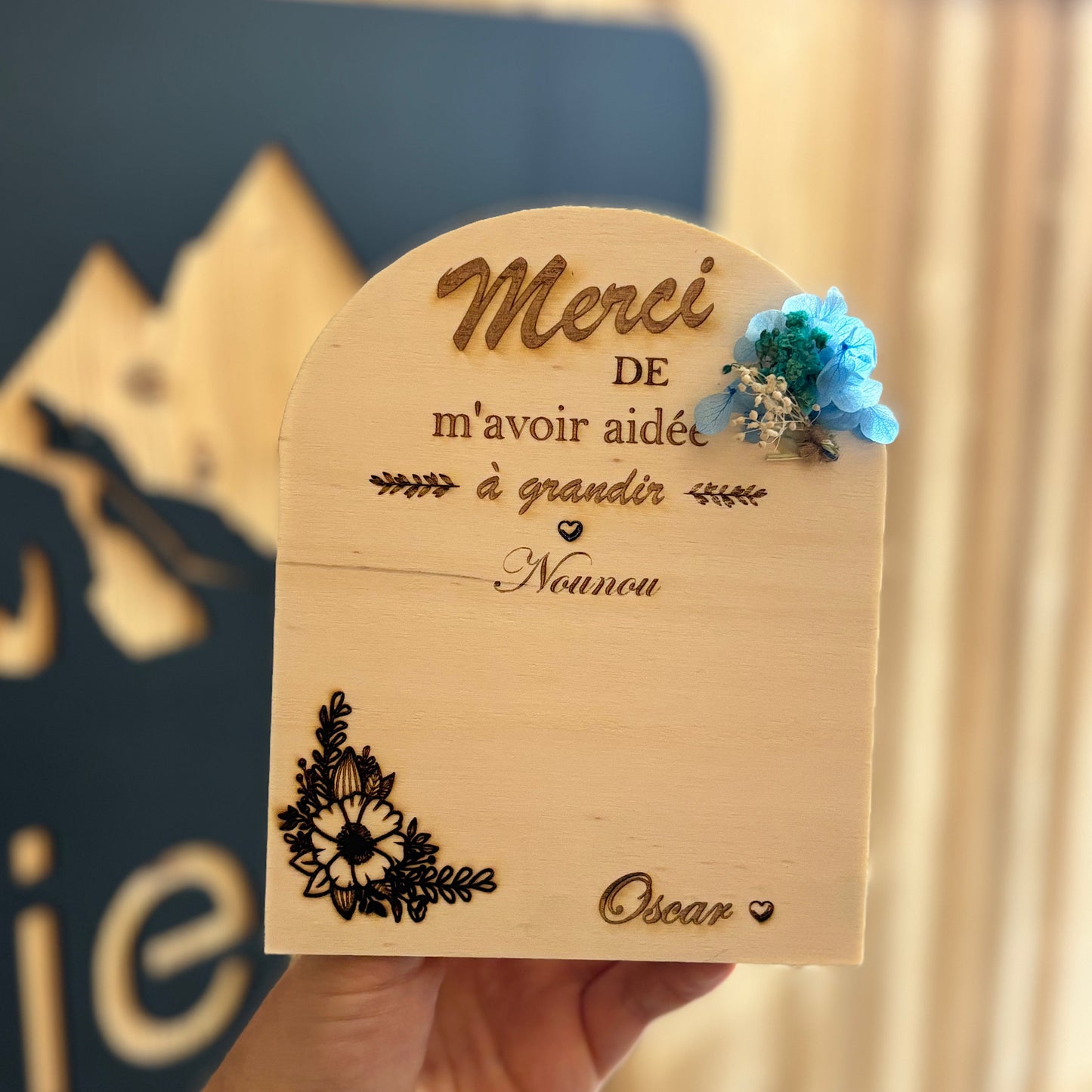 Panneau "Merci de m'avoir aidée à grandir"